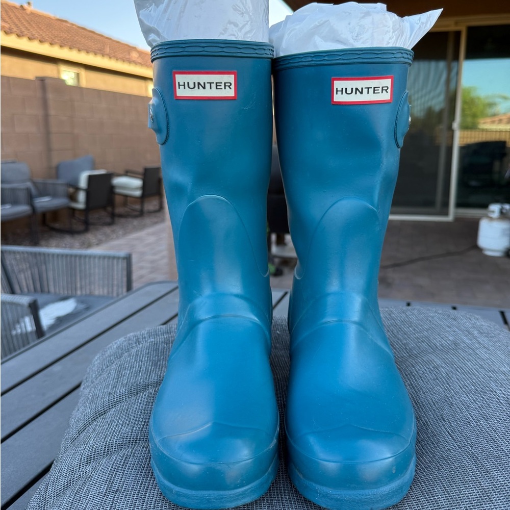Hunter Teal Blue Rain Boots